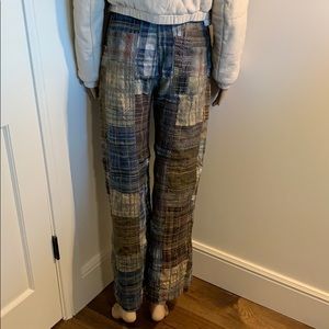 Burning Torch upcycled flannel pants